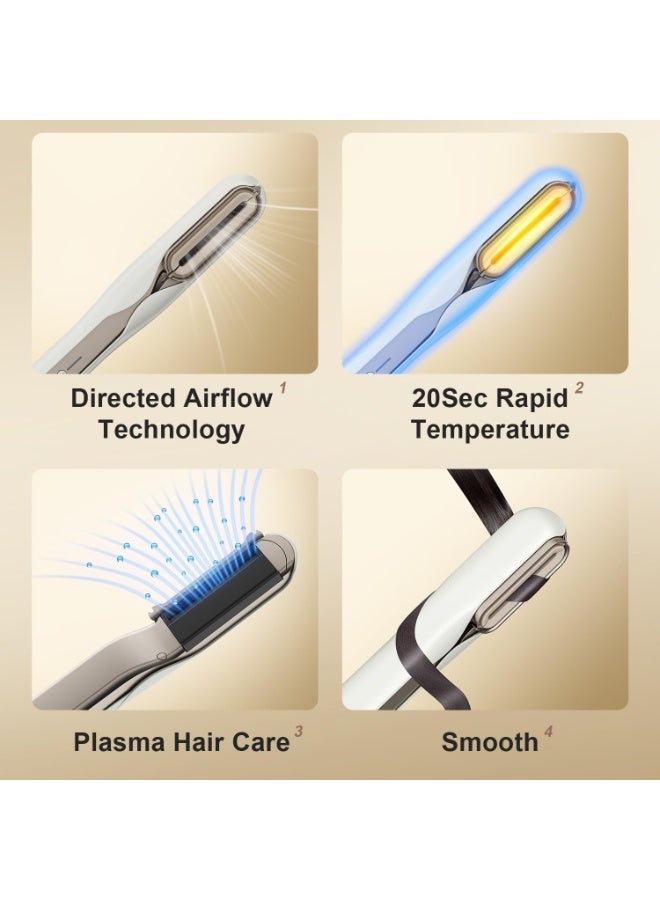 Airbot Hyperstrait 3in1 Hair Straightener, Dryer & Brush, 100 Million Plasma Care Comb & Dry & Straighten, For Beautiful Soft Hair, Fast Heating & 4 Temp Settings, Smart Power Off - Image 2